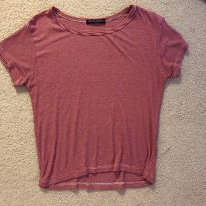 Brandy Melville Red and White Striped T-Shirt